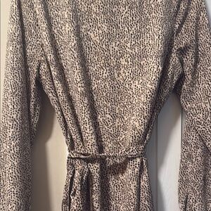 Elegant Leopard Print Wrap Dress